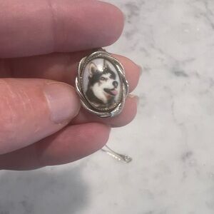 Vintage Husky Dog Pendant Necklace